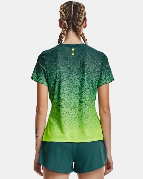 Women's UA RUSH™ Run Short Sleeve, Green, pdpMainDesktop image number 1